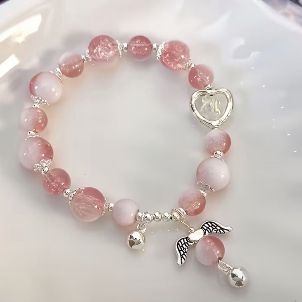 2pc Charming Pink and Purple Beaded Bracelet Set - Picture 3 of 4